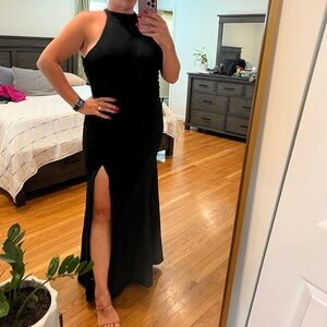 BHLDN black halter gown size 16. NWT